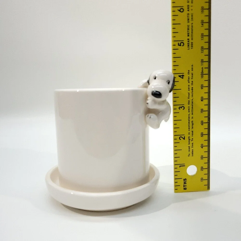 Determined Production‎ Snoopy Mini Planter Ceramic 1958 1966 Peanuts Schulz VTG